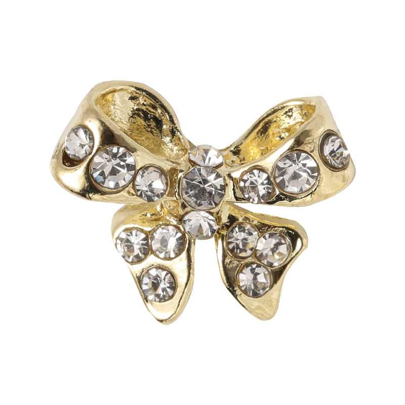 New Butterfly Manicure Jewelry Metal Diamond Gem Nail Sequins Three-Dimensional Zircon-like Rhinestone Pearl Crown Bear