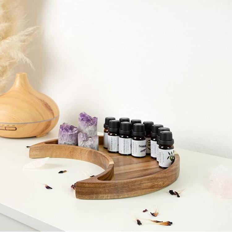 Acacia Wood Pallet an Acacia Wood Crystal Moon Wood Pallet Gem Essential Oil Display Wood Pallet Gothic Fruit Plate