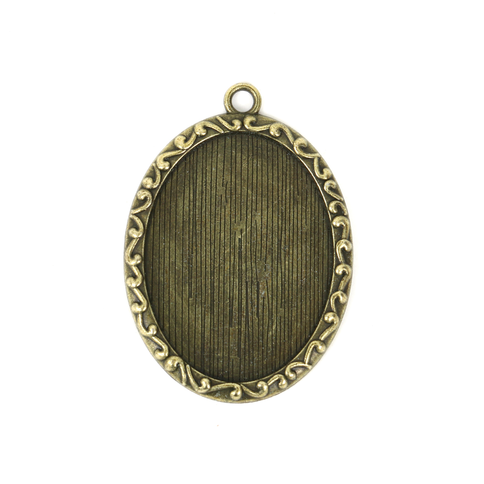 2021 Foreign Trade New Retro Environmentally Friendly Zinc Alloy Base Support DIY Time Gem Cabochon Necklace Keychain Accessory Accessories