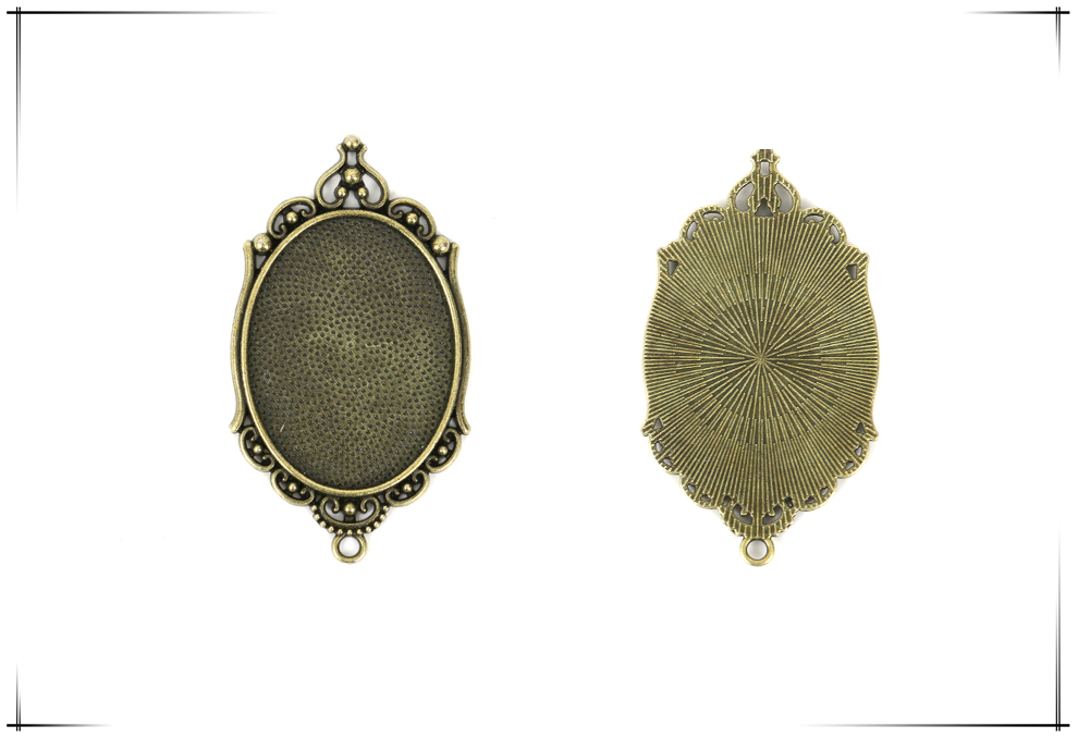 2021 Foreign Trade New Retro Environmentally Friendly Zinc Alloy Base Support DIY Time Gem Cabochon Necklace Keychain Accessory Accessories