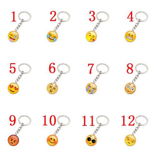 Retro trend glass map time gem key chain
