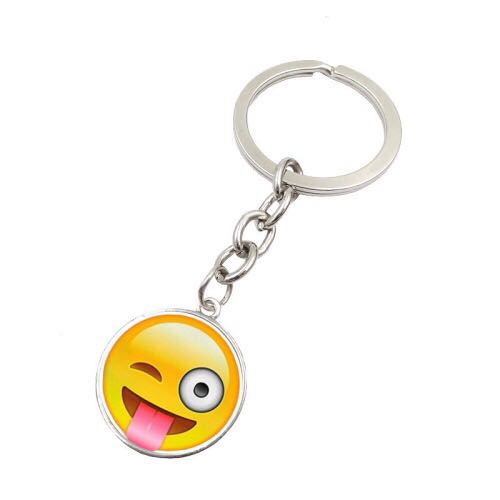 Retro trend glass map time gem key chain