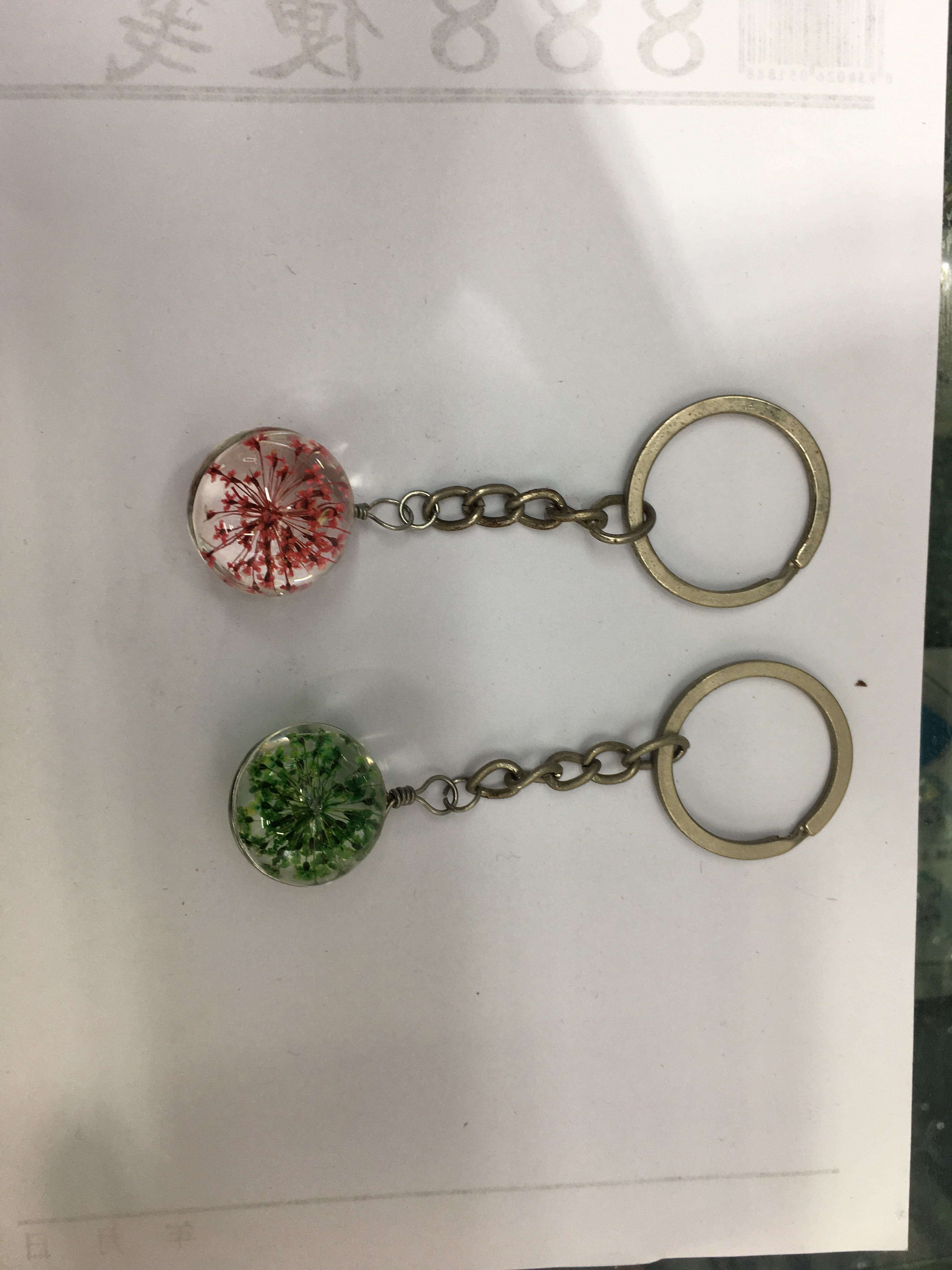 Retro trend glass map time gem key chain
