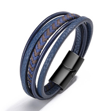 Cross-Border Hot Original European and American Style Jewelry Fashion Leather Rope Hand Weaving Bracelet Men's Bracelet Ethnic Style Jewelry Cross-Border Hot Original European and American Style Jewelry Fashion Leather Rope Hand Weaving Bracelet Men's Bracelet Ethnic Style Jewelry