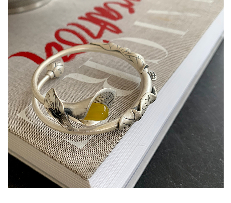 925 Sterling Silver Vintage Distressed Bracelet Female Ethnic Style Niche Design Light Luxury Temperament Open Adjustable Bracelet