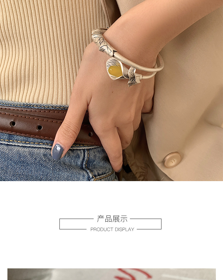 925 Sterling Silver Vintage Distressed Bracelet Female Ethnic Style Niche Design Light Luxury Temperament Open Adjustable Bracelet