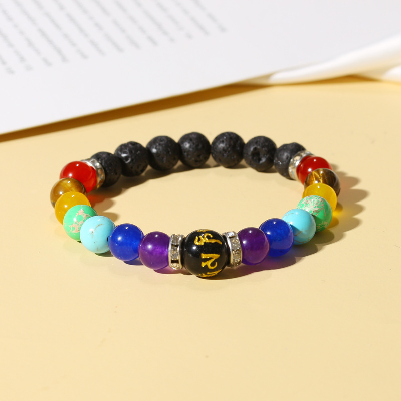 Ethnic Style Volcanic Stone Bracelet Colorful Frosted Stone Bracelet Handmade String Beads Male And Female Bracelets Hand Jewelry Ethnic Style Volcanic Stone Bracelet Colorful Frosted Stone Bracelet Handmade String Beads Male And Female Bracelets Hand Jewelry