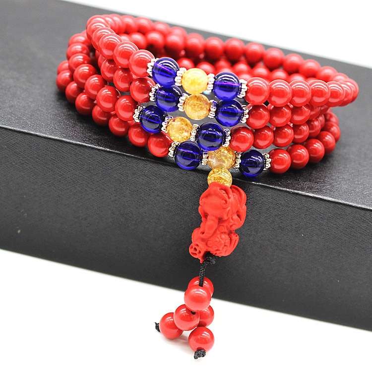 Imitation Cinnabar Pi Xiu Bracelet Multi-Layer Bracelet 6 Mm108 Beads Ethnic Style Jewelry Wholesale Necklace Imitation Cinnabar Pi Xiu Bracelet Multi-Layer Bracelet 6 Mm108 Beads Ethnic Style Jewelry Wholesale Necklace