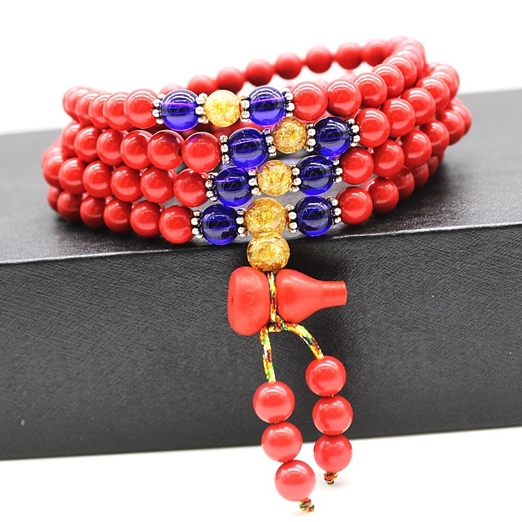 Imitation Cinnabar Pi Xiu Bracelet Multi-Layer Bracelet 6 Mm108 Beads Ethnic Style Jewelry Wholesale Necklace Imitation Cinnabar Pi Xiu Bracelet Multi-Layer Bracelet 6 Mm108 Beads Ethnic Style Jewelry Wholesale Necklace