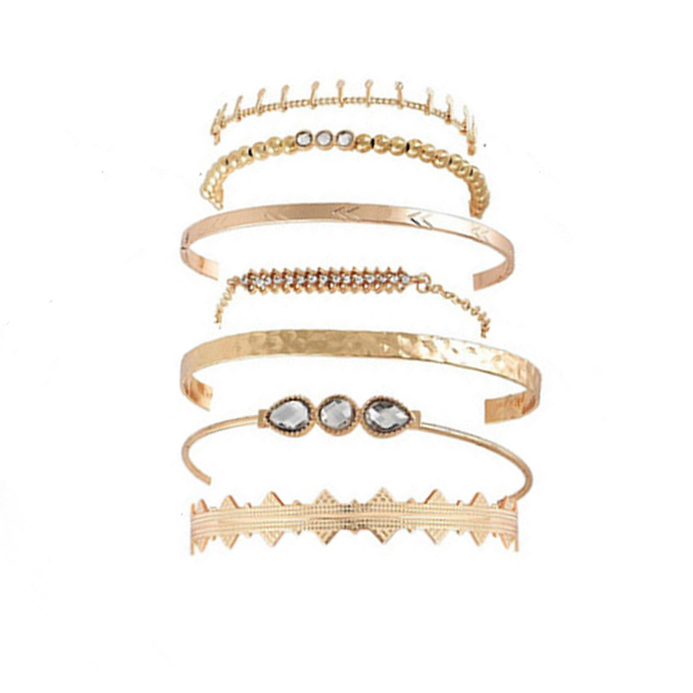 Cross-Border New Arrival Bracelet Simple Personality Diamond Ethnic Style 7-Piece Bracelet Graceful and Fashionable Pendant Women's Bracelet