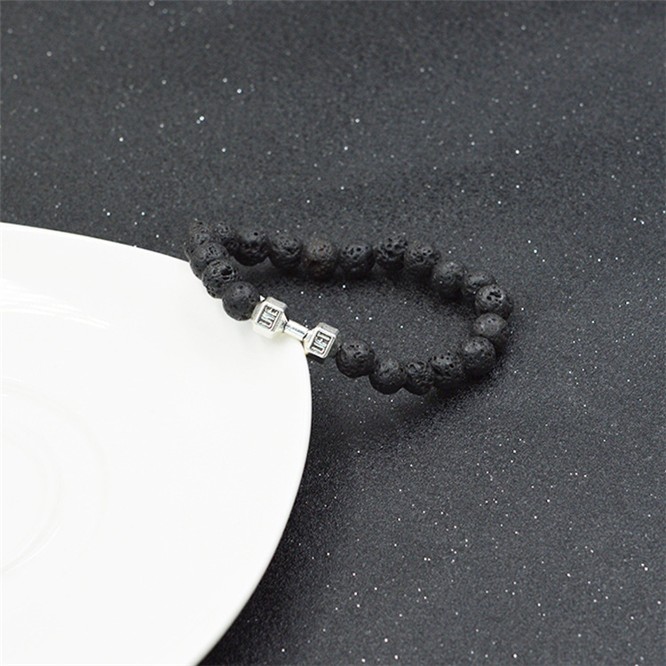 Creative Ornament Ethnic Style Volcanic Rock Elastic Bracelet Dumbbell Fitness Bracelet EBay Hot Sale Wholesale