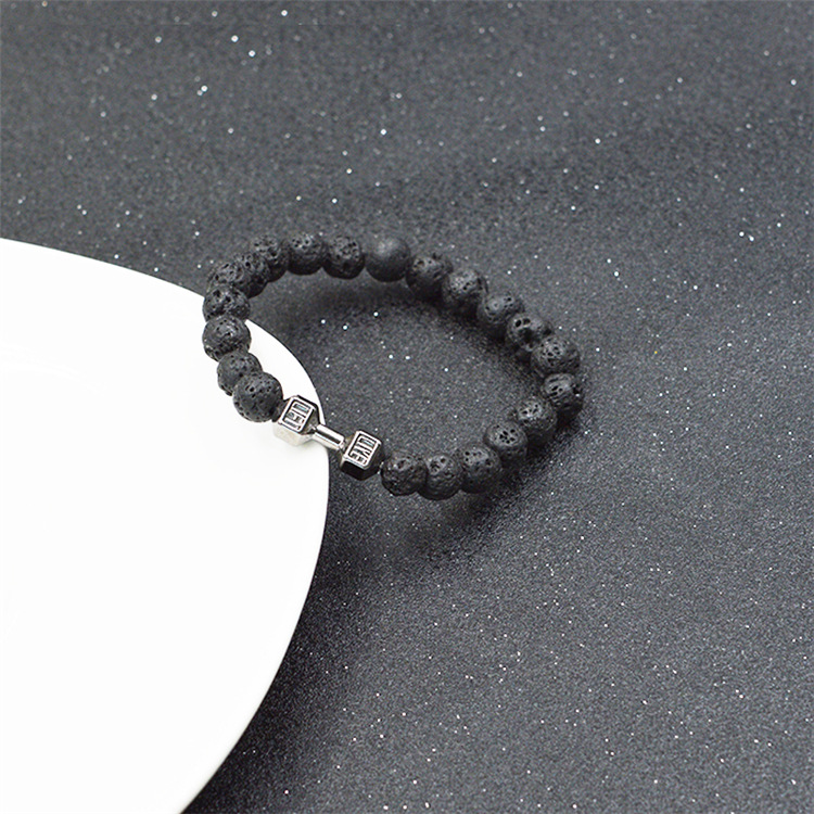 Creative Ornament Ethnic Style Volcanic Rock Elastic Bracelet Dumbbell Fitness Bracelet EBay Hot Sale Wholesale