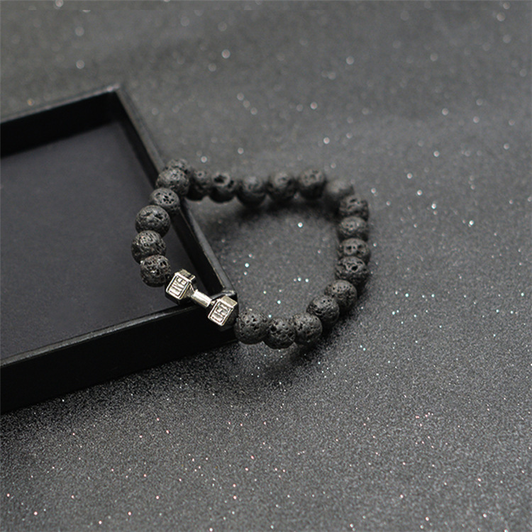 Creative Ornament Ethnic Style Volcanic Rock Elastic Bracelet Dumbbell Fitness Bracelet EBay Hot Sale Wholesale