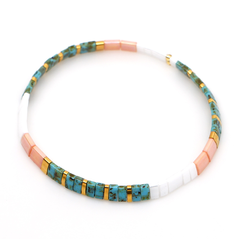 2021 Simple Fashion Tila Beads Woven Beads Bracelet Women's Multi-Layer Twin Bohemian Ethnic Style Hand Jewelry