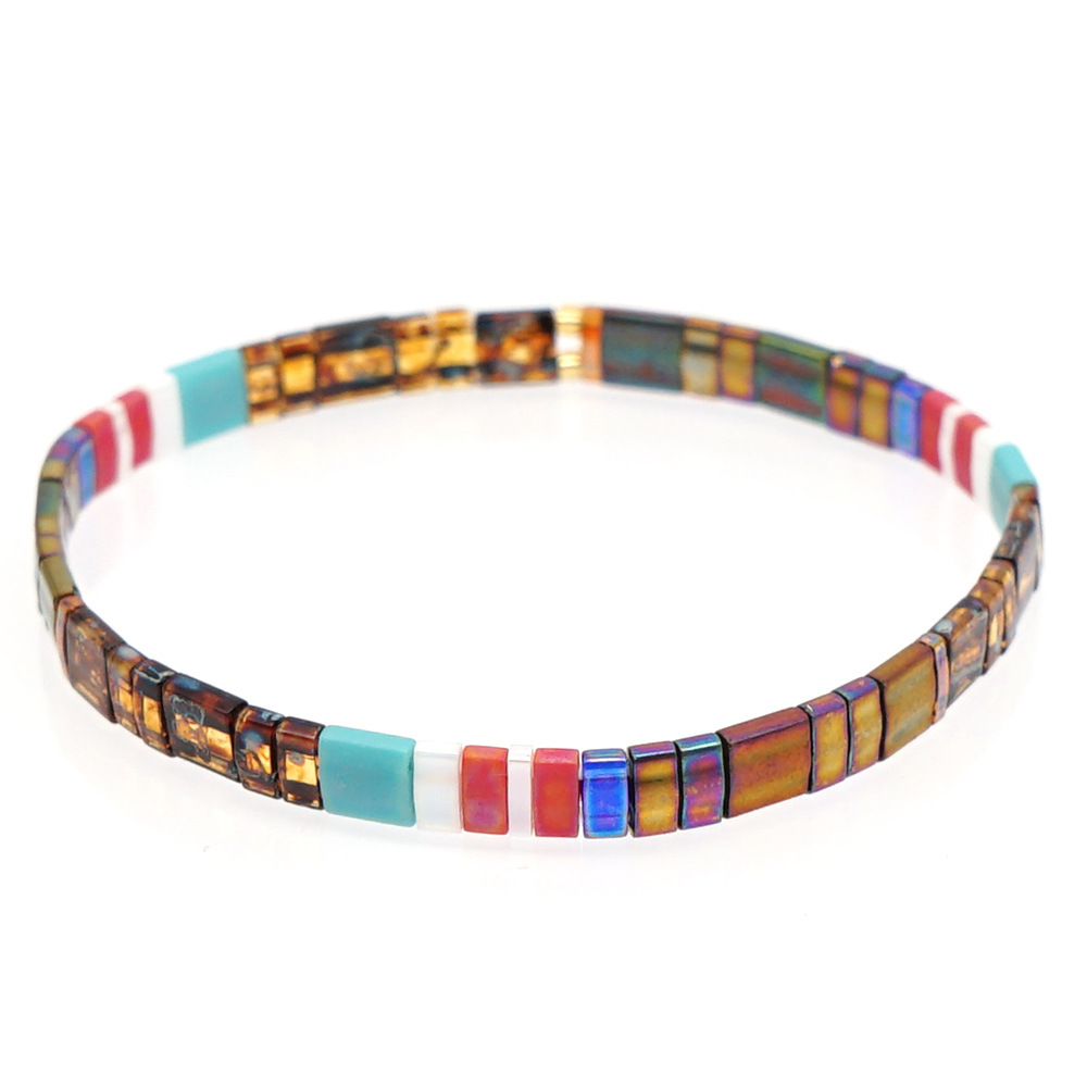 2021 Simple Fashion Tila Beads Woven Beads Bracelet Women's Multi-Layer Twin Bohemian Ethnic Style Hand Jewelry
