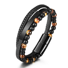 Cross-Border Hot Original European and American Style Jewelry Fashion Leather Rope Hand Weaving Bracelet Men's Bracelet Ethnic Style Jewelry