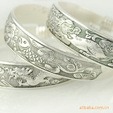 Tibetan Silver Bracelet Miao Silver Jewelry Vintage Engraving Open Women's Bracelet Carving Dragon and Phoenix Stall Wholesale Supply Ethnic Style Jewelry