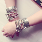 Tibetan Silver Bracelet Miao Silver Jewelry Vintage Engraving Open Women's Bracelet Carving Dragon and Phoenix Stall Wholesale Supply Ethnic Style Jewelry