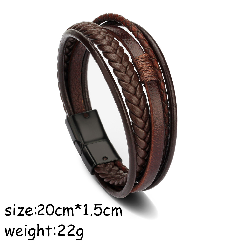 Cross-Border E-Commerce Original European And American Style Jewelry Fashion Leather Rope Hand Weaving Bracelet Men 'S Bracelet Ethnic Style Jewelry