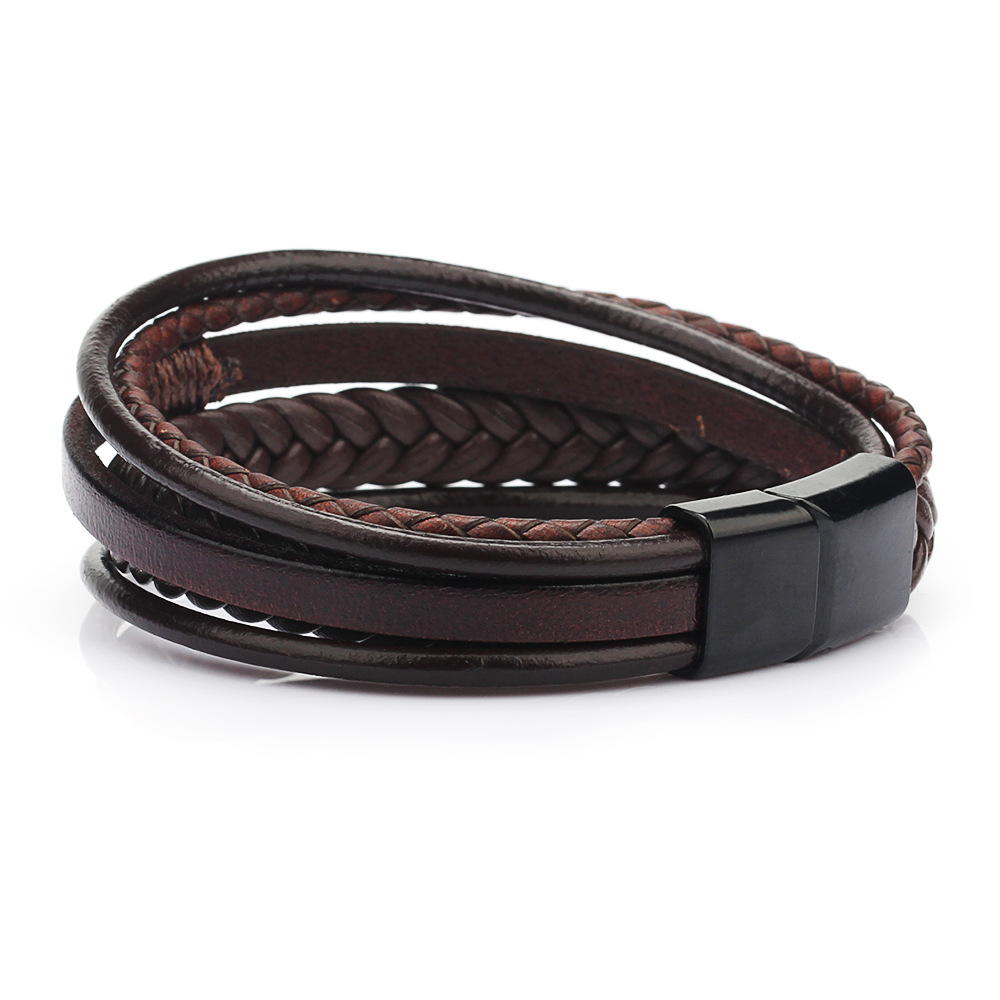 Cross-Border E-Commerce Original European And American Style Jewelry Fashion Leather Rope Hand Weaving Bracelet Men 'S Bracelet Ethnic Style Jewelry