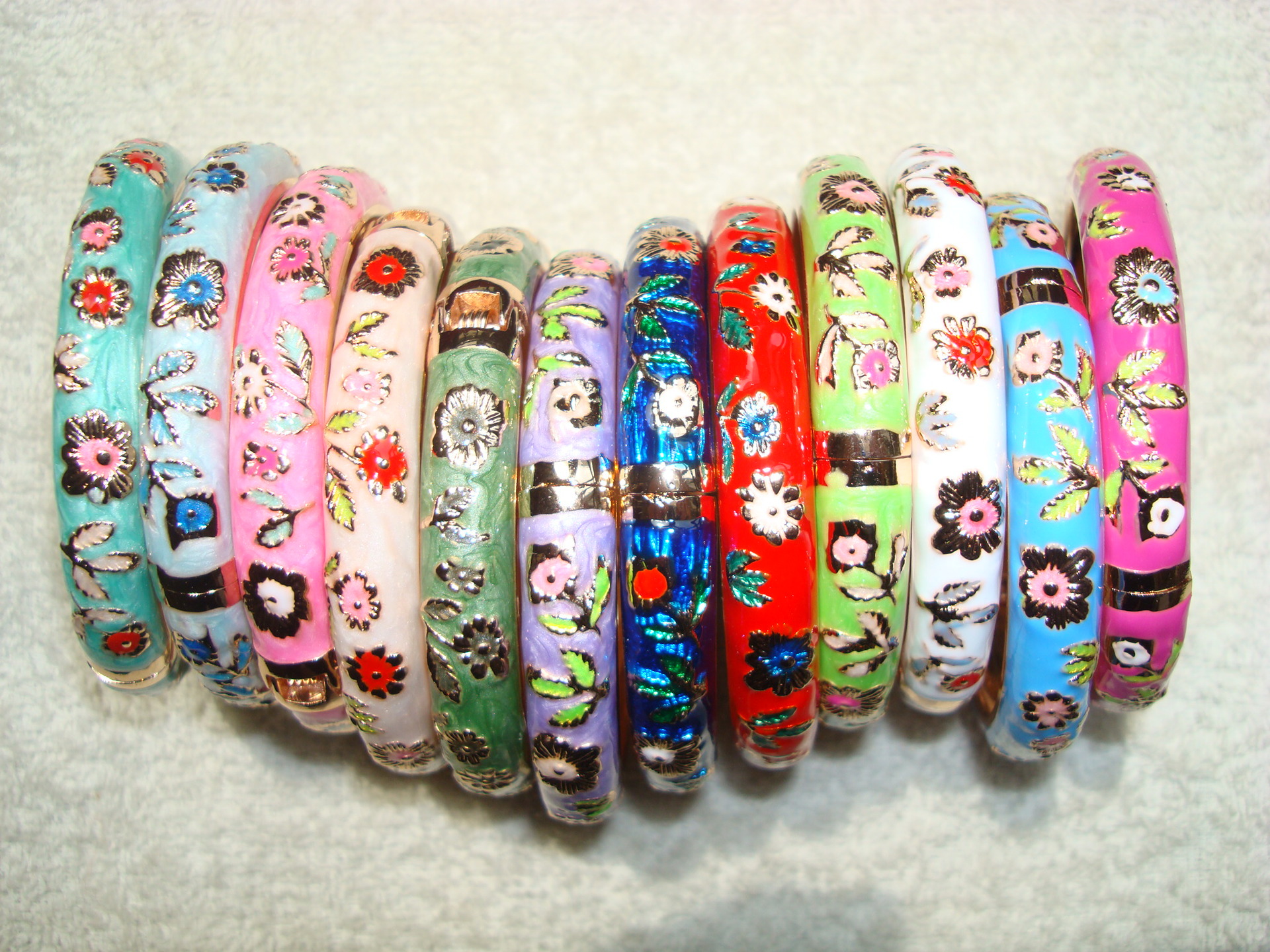 Beijing Cloisonne Bracelet Ethnic Style Open Carved Spring Metal Women&#039;s Enamel Ornament Adult Fine Bracelet