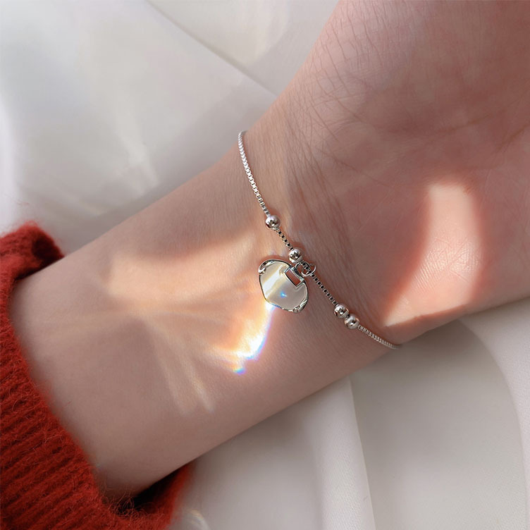 Ethnic Style Beanie Beads Ruyi Safety Lock Bracelet Women&#039;s Exquisite Longevity Lock Bracelet Light Luxury and Simplicity Internet Celebrity Lucky Beads