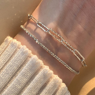Ethnic Style Beanie Beads Ruyi Safety Lock Bracelet Women's Exquisite Longevity Lock Bracelet Light Luxury and Simplicity Internet Celebrity Lucky Beads