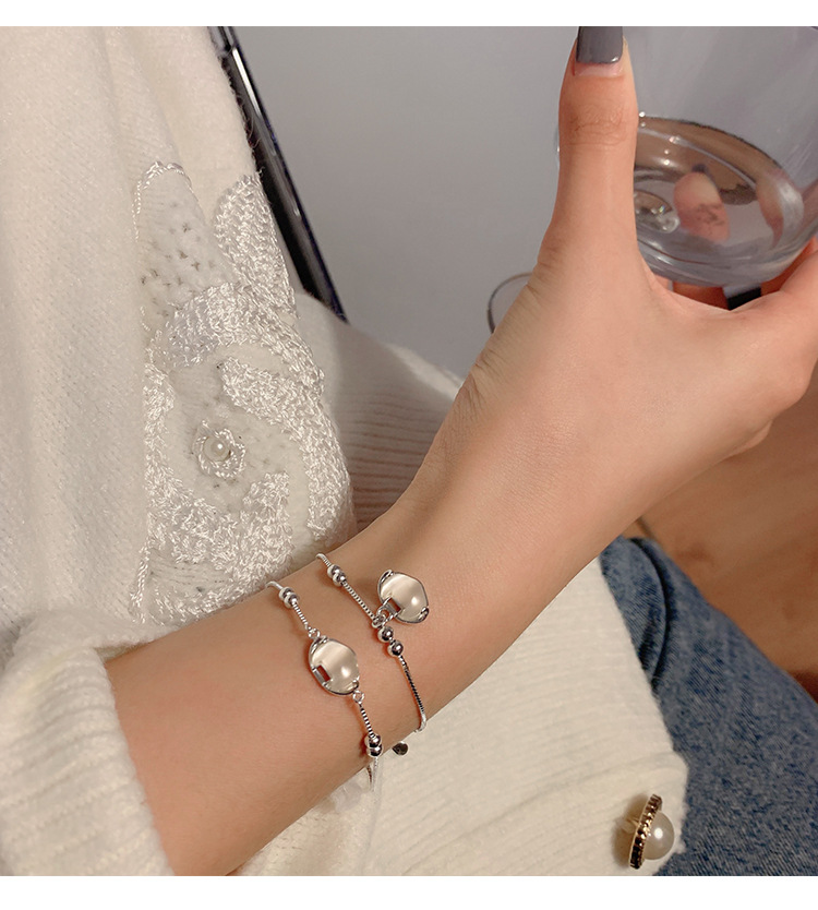 Ethnic Style Beanie Beads Ruyi Safety Lock Bracelet Women's Exquisite Longevity Lock Bracelet Light Luxury and Simplicity Internet Celebrity Lucky Beads