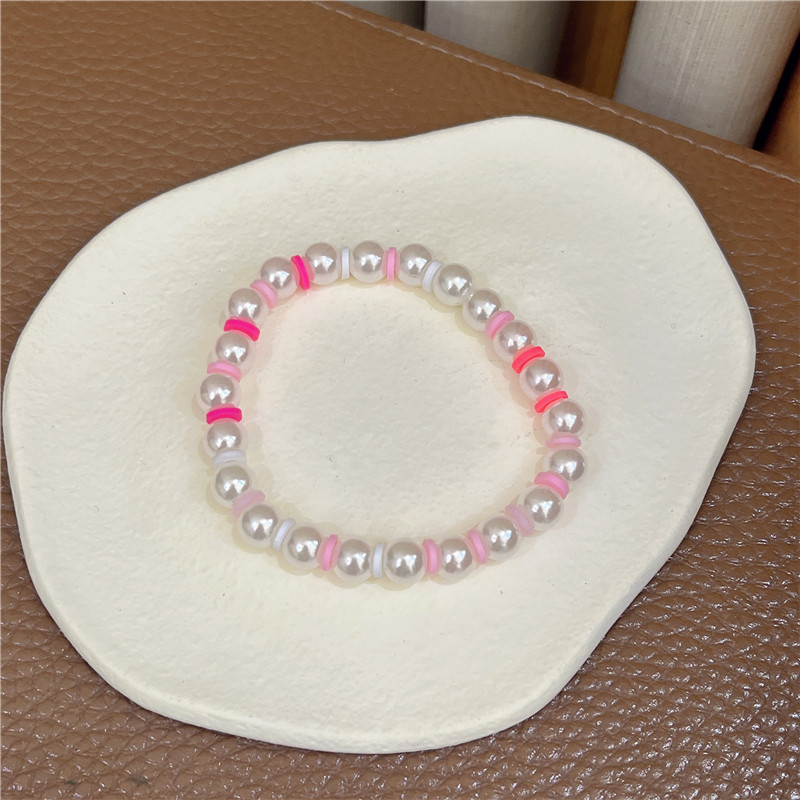 New Ethnic Style Polymer Clay Smiley Bracelet Japanese and Korean Colorful Polymer Clay Retro Elegant Pearl Polymer Clay Bracelet Bracelet L New Ethnic Style Polymer Clay Smiley Bracelet Japanese and Korean Colorful Polymer Clay Retro Elegant Pearl Polymer Clay Bracelet Bracelet L