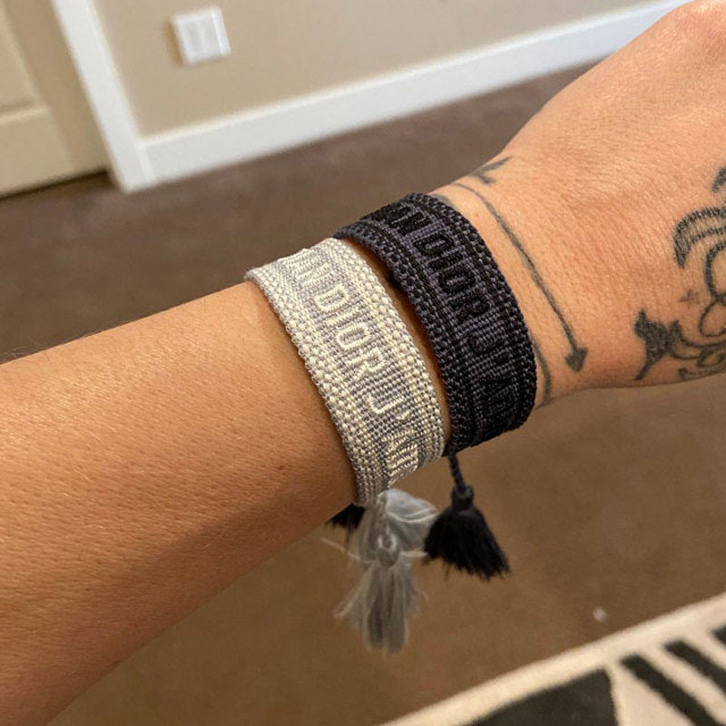 D Home Bohemian Ethnic Bracelet Celebrity Street Style Same Style Handmade Embroidery Letters Woven Hand Strap Wholesale
