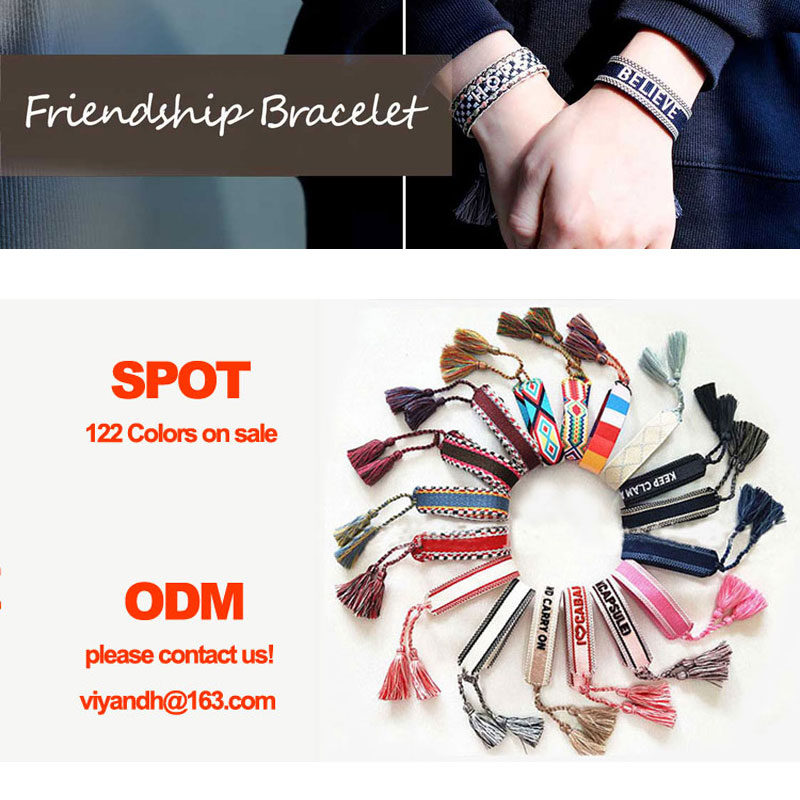D Home Bohemian Ethnic Bracelet Celebrity Street Style Same Style Handmade Embroidery Letters Woven Hand Strap Wholesale
