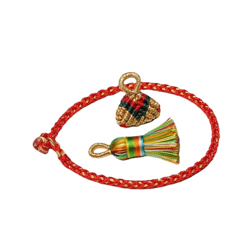 Colorful Eight-Strand Braid Children Babies&#039; Red Rope Bracelet Color Thread Handmade Weaving Ethnic Style Couple Girlfriends Customized Carrying Strap