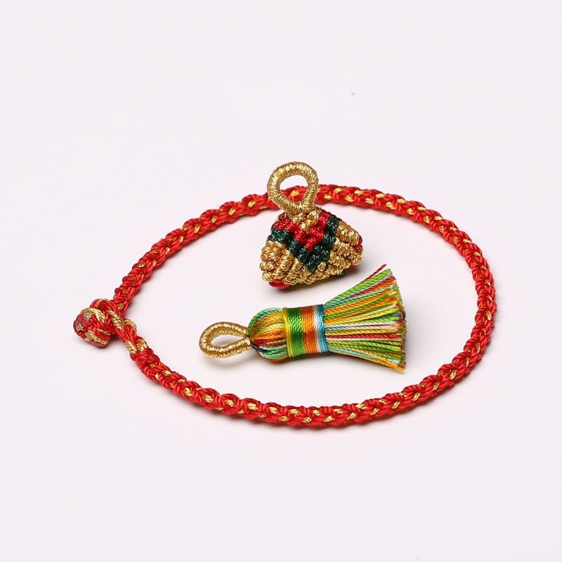 Colorful Eight-Strand Braid Children Babies' Red Rope Bracelet Color Thread Handmade Weaving Ethnic Style Couple Girlfriends Customized Carrying Strap