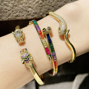 Europe and America Cross Border New Ethnic Style Bohemian Bracelet Female Colorful Oil Necklace Cuban Link Chain Smiley Face Bracelet Bre29