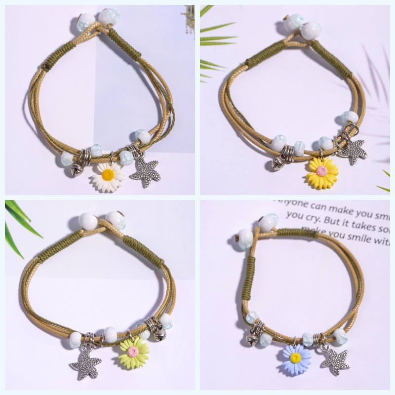 2022 New Ethnic Style Hand-Woven Ceramic Bracelet Schoolgirl Gift Girlfriends' Gift Small Jewelry Factory Wholesale