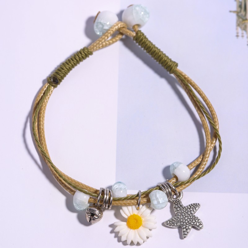 2022 New Ethnic Style Hand-Woven Ceramic Bracelet Schoolgirl Gift Girlfriends' Gift Small Jewelry Factory Wholesale
