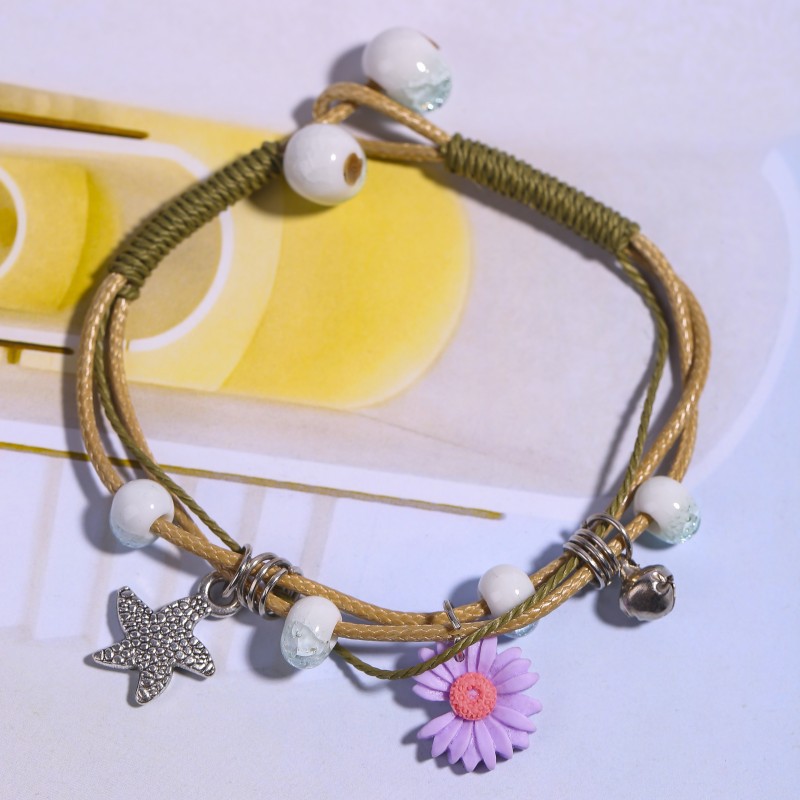 2022 New Ethnic Style Hand-Woven Ceramic Bracelet Schoolgirl Gift Girlfriends' Gift Small Jewelry Factory Wholesale