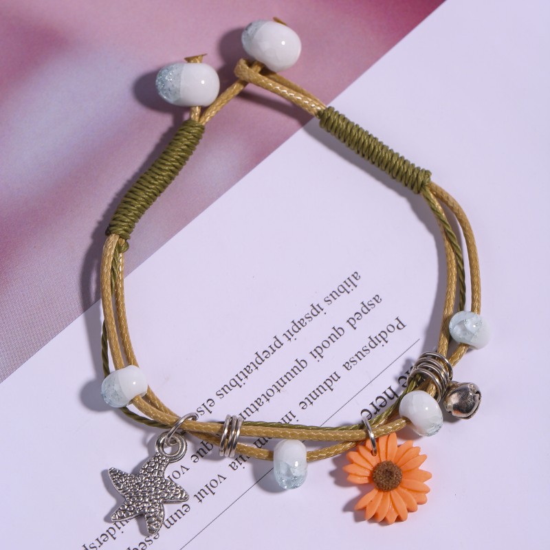 2022 New Ethnic Style Hand-Woven Ceramic Bracelet Schoolgirl Gift Girlfriends' Gift Small Jewelry Factory Wholesale