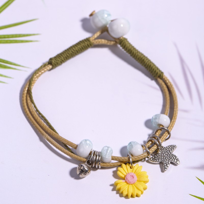 2022 New Ethnic Style Hand-Woven Ceramic Bracelet Schoolgirl Gift Girlfriends' Gift Small Jewelry Factory Wholesale
