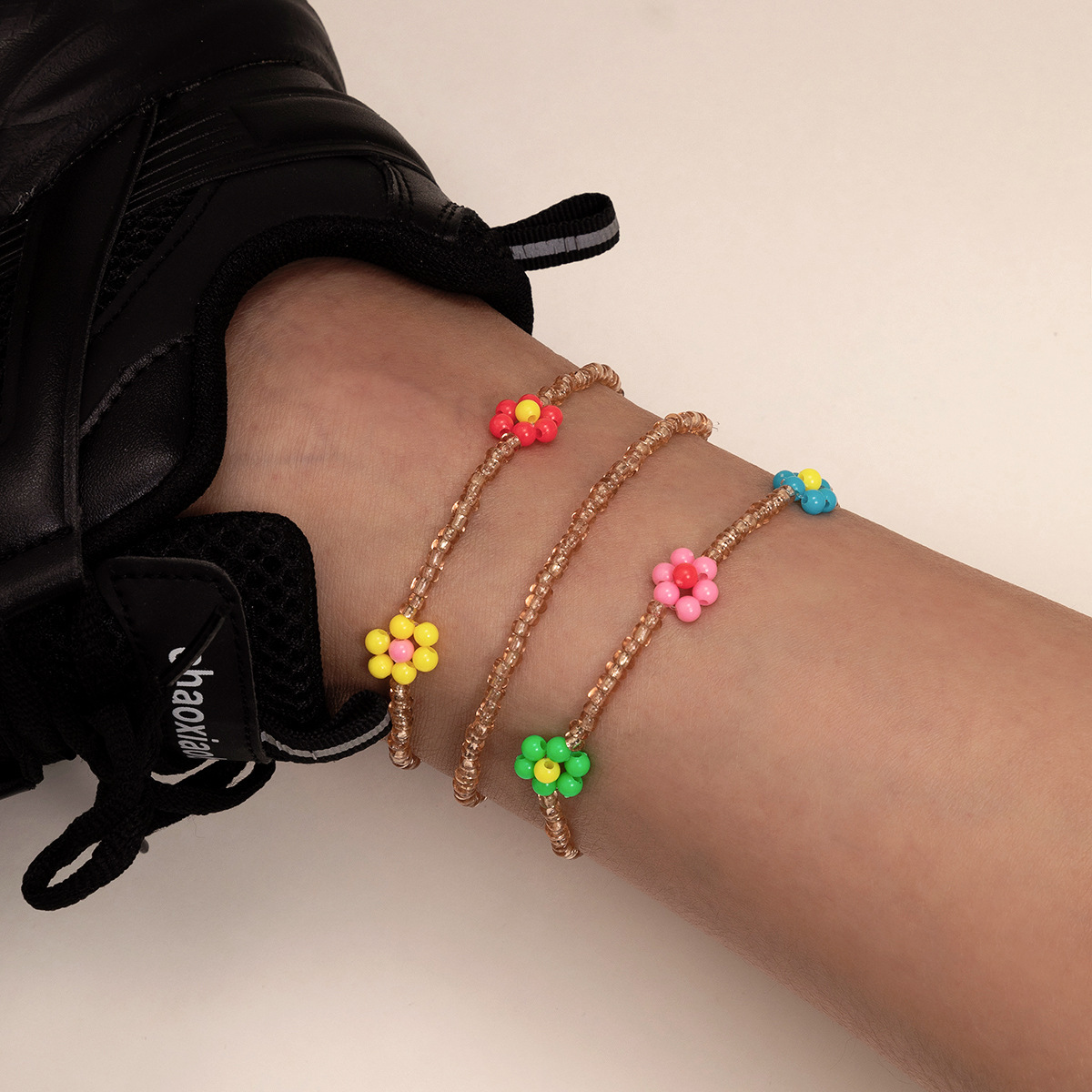 Ethnic Style Simple Color Little Daisy Bead Set Bracelet European and American Idyllic and Retro Fashion Handmade Beaded Bracelet