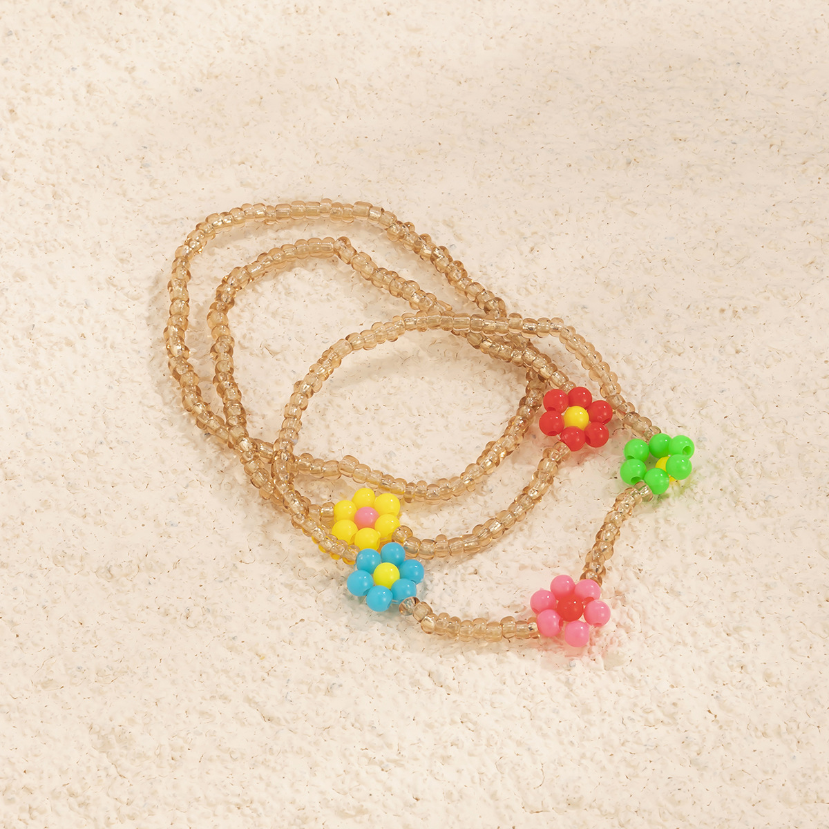 Ethnic Style Simple Color Little Daisy Bead Set Bracelet European and American Idyllic and Retro Fashion Handmade Beaded Bracelet