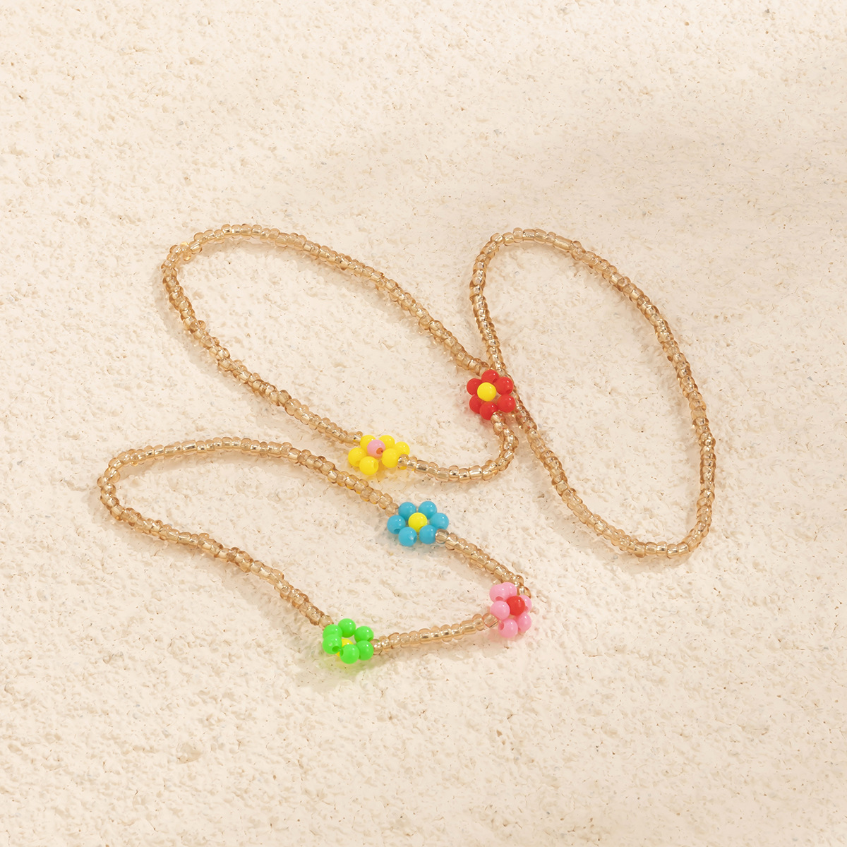 Ethnic Style Simple Color Little Daisy Bead Set Bracelet European and American Idyllic and Retro Fashion Handmade Beaded Bracelet