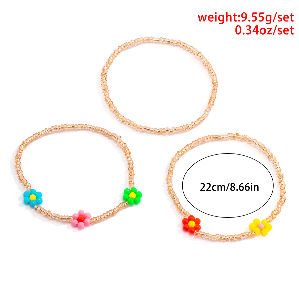 Ethnic Style Simple Color Little Daisy Bead Set Bracelet European and American Idyllic and Retro Fashion Handmade Beaded Bracelet