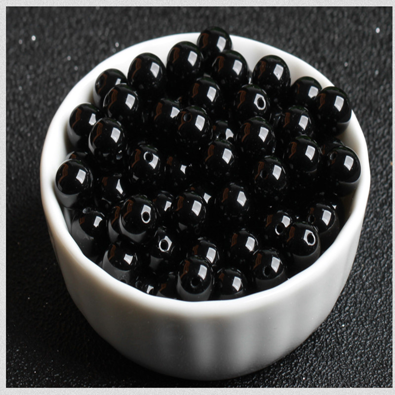 Black Red Agate round Beads Semi-Finished Products for Men and Women Fresh Simple Fashion Elegant DIY Ornament