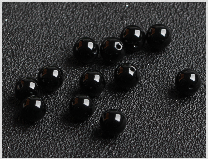 Black Red Agate round Beads Semi-Finished Products for Men and Women Fresh Simple Fashion Elegant DIY Ornament