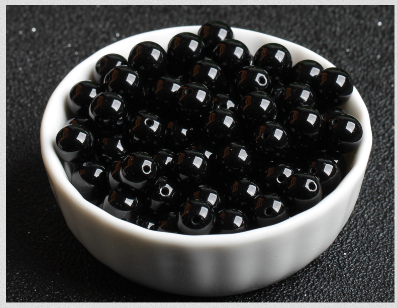 Black Red Agate round Beads Semi-Finished Products for Men and Women Fresh Simple Fashion Elegant DIY Ornament