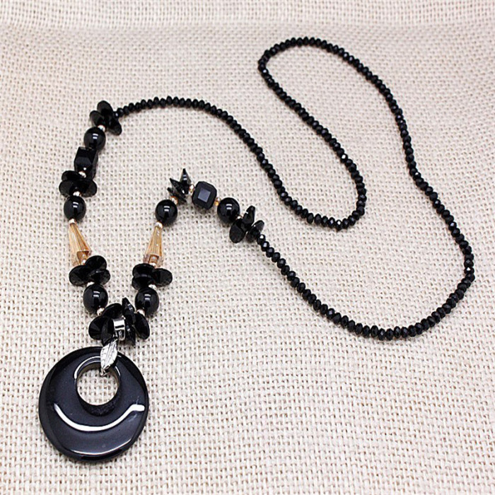 fashion natural red and black agate stones long necklaces for women trendy party jewelry accessories fashion natural red and black agate stones long necklaces for women trendy party jewelry accessories