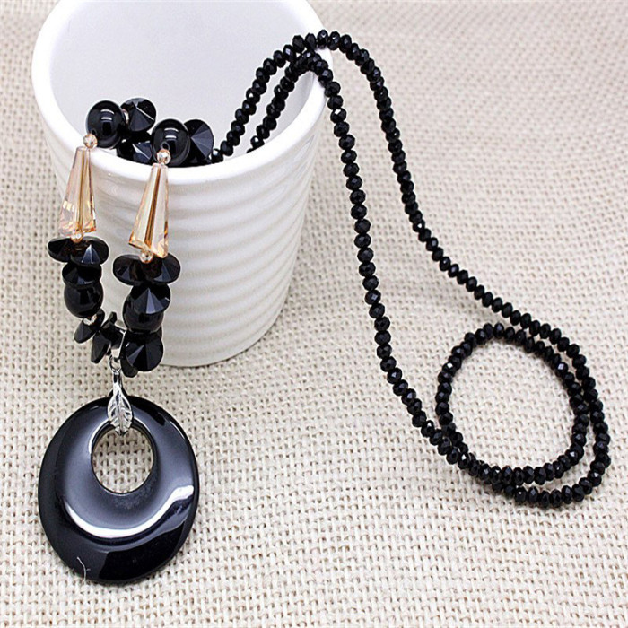 fashion natural red and black agate stones long necklaces for women trendy party jewelry accessories fashion natural red and black agate stones long necklaces for women trendy party jewelry accessories