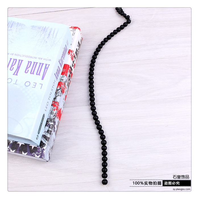Black K9 grinding sand imitation natural black agate beads diy handicraft accessories