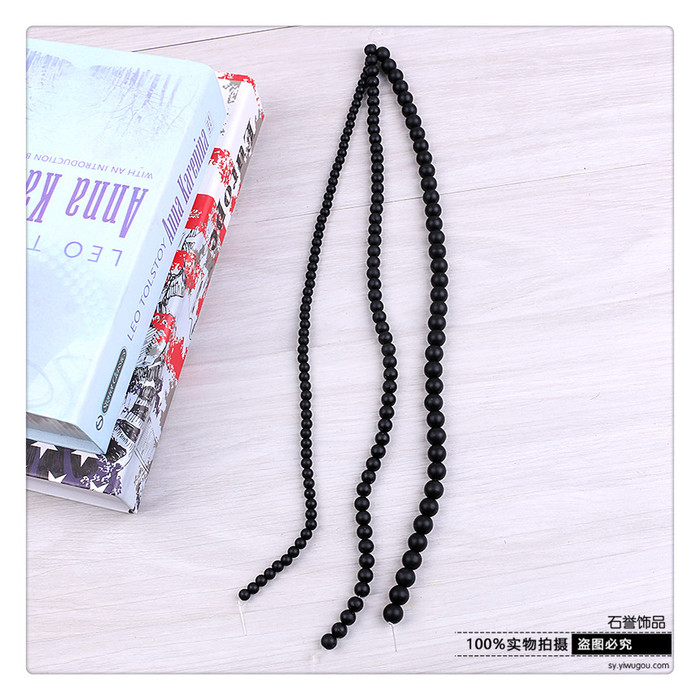 Black K9 grinding sand imitation natural black agate beads diy handicraft accessories
